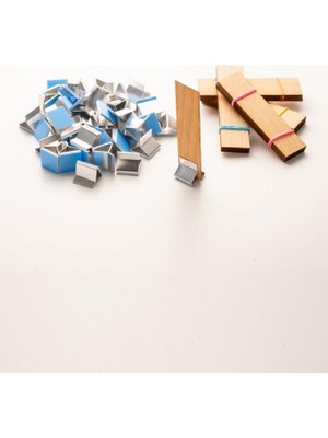 Vera Concept Store Ahşap Mum Fitili + Yapışkanlı Sehpa - 40 Adet (20MM x 75MM x 0,5mm)