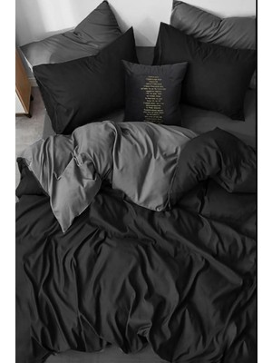 Vera Concept Store Nevresim Takımı Çift Kişilik Lastikli Çarşaflı (Gri Siyah)