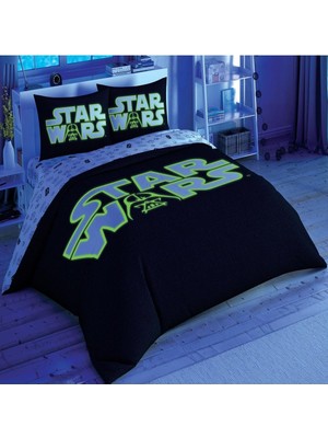 Vera Concept Store Taç TYC00292889038 Disney Star Wars Glow Pamuk Lisanslı Nevresim TAKIMI,200 x 220 Siyah