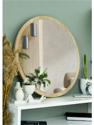 Vera Concept Store 58 Safir Meşe Dekoratif Yuvarlak Antre Hol Koridor Duvar Salon Mutfak Banyo Wc Ofis Aynası,safir Meşe