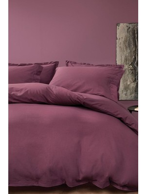 Vera Concept Store Yataş Plain Battal Boy Ranforce Yıkamalı Nevresim Takımı - Mürdüm 240 x 220