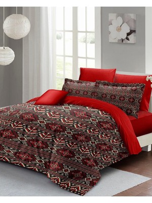 Vera Concept Store King Size Çift Kişilik Pamuk Saten Nevresim Takımı Kırmızı 220X240CM, MONOHOME42431