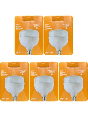 Vera Concept Store 30W (200W) 6500K Beyaz Işık E27 Duylu Torch LED Ampul, 5 Adet