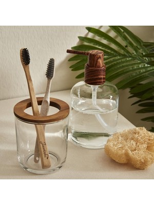 Vera Concept Store Woody 2 Parça Banyo Aksesuar Seti, Şeffaf