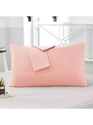 Vera Concept Store Somon Renkli Pamuklu Kumaştan Kapaklı Yastık Kılıfı (2 Adet) 50 x 70 cm Somon Tek Ebat 50 x 70