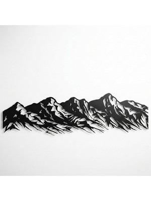 Vera Concept Store Metal Duvar Sanatı - Metal Dağ Sıradağları - 3D Duvar Silueti Metal Duvar Dekoru Ofis Dekorasyonu Oturma Odası Dekoru Metal Heykel (Siyah, 40 Inç G x