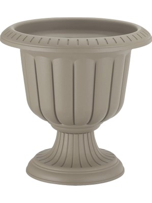 Vera Concept Store Ayaklı Deliksiz Plastik Nergis Saksı (3 Adet, 25 Litre, 48CM, Mocha Kahve)