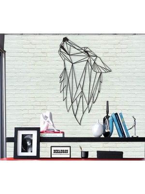 Vera Concept Store Metal Duvar Sanatı - Geometrik Kurt - 3D Duvar Silueti Metal Duvar Dekoru Ev Ofis Dekorasyonu Yatak Odası Oturma Odası Dekor Heykel (17 G x 29 Y/46X74
