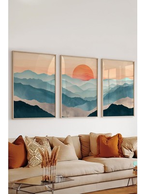 Vera Concept Store 3 Parça Çerçeve Görünümlü Mdf Tablo Seti - ARTSYCLLCT37-2030