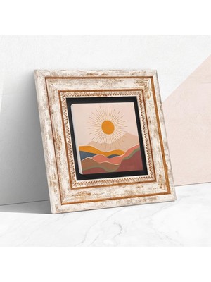 Vera Concept Store Bohem Taş Duvar Tablosu - Çerçeveli Taş Tablo - Dekoratif Duvar Sanatı - Modern Ev ve Ofis Duvar Dekoru T1-319
