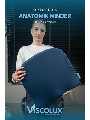 Vera Concept Store Anatomik Visco Ortopedik Minder - Ofis Araba Sandalye Minderi Mavi 44X36X9/2