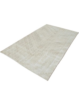 Vera Concept Store 163X277 cm Kareli Kilim Bej Kareli Yün El Dokuma Modern Geometrik Etnik Eskitme Desenli Boho Oturma Odası Salon Yolluk Koridor Mutfak Halısı