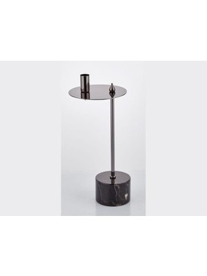 Vera Concept Store Evza Mermer Disk Asimetrik Mumluk Siyah Antrasit 9 * 15 * 36 cm