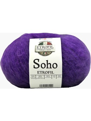 Vera Concept Store Soho Örgü Ipi Kraliyet Menekşesi%55 Super Kid Mohair%23 Organik Merino Yün%22 Polyester 25G 225M (76135)