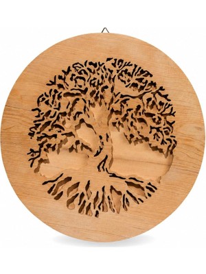 Vera Concept Store Sedir Ağacından Hayat Ağacı Duvar Panosu (El Yapımı) 24 cm Çapında