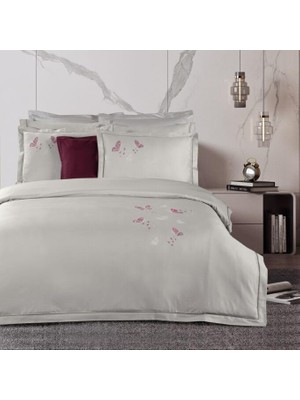 Vera Concept Store Papılıo Saten Nevresim Takımı Çift Kişilik 4y D K, .gri