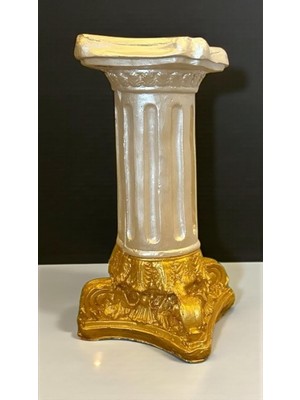 Vera Concept Store Dekoratif 53 cm Parlak Inci ve Gold Altın 2 Renk Roma Sütun Ev Balkon Bahçe Dekorasyon Biblo Heykel