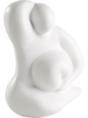 Vera Concept Store Dekoratif Figür Frau Forteau, Minimalist Oda Dekorasyonu, Oturma Odası ve Yatak Odası Için Dekorasyon, Seramik Masa Dekorasyonu, Beyaz, 19 cm