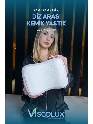 Vera Concept Store Bacak Arası Ortopedik Yastık - Diz Bacak Arası Visco Yastık Bacak Destek Minderi Pembe 25X19X14, Pembe