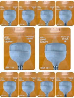 Vera Concept Store 60W (350W) Beyaz Işık E27 Duylu LED Torch Ampul, 10 Adet