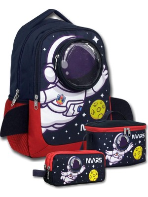 Vera Concept Store Erkek Çocuk Astronot Baskılı Üçlü Ilkokul Okul Çanta Seti - SETUMT6000A