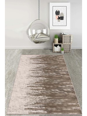 Vera Concept Store Kaymaz Tabanlı Leke Tutmaz Yıkabailen Salon Mutfak Halısı Yolluk AR1316, Bej, 80 x 180