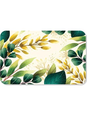 Vera Concept Store M&h QUALITY(250) Dijital Baskılı Desenli Dekoratif Dış Kapı Önü ve Iç Mekan Paspası Yıkanabilir Kaymaz Taban Yeşil 45 x 70