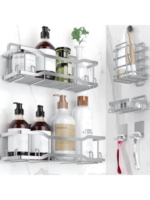 Vera Concept Store Yapışkanlı Duş Caddy (Gümüş)