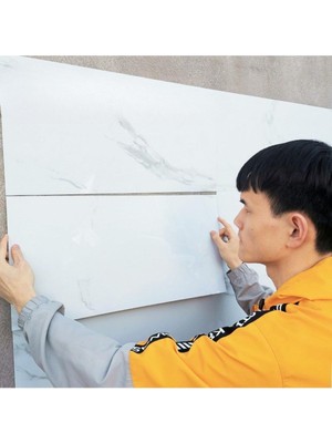 Vera Concept Store Düz Kırık Beyaz Yapışkanlı Pvc Duvar Kaplama Mutfak Banyo Sticker 30 * 60CM 6 Adet 1,08MT2