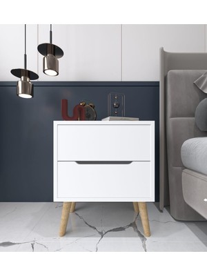 Vera Concept Store Vm Vertex Mobilya Flora Komodin 2 Çekmeceli Yatak Odası Bebek Odası Beyaz Beyaz