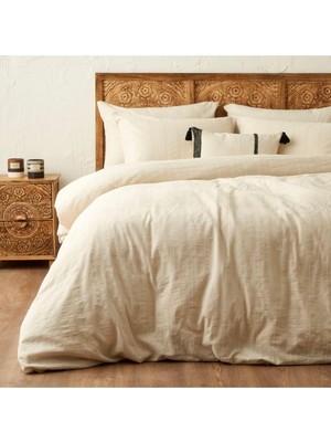 Vera Concept Store %100 Pamuk Harvey Çift Kişilik Nevresim Takımı Bej (200X220 Cm)