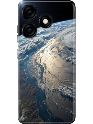 Vera Concept Store Tecno Spark 10C ile Uyumlu Silikon Kılıf, Yer Küre Temalı Desenli, Darbe Emici, Çok Renkli