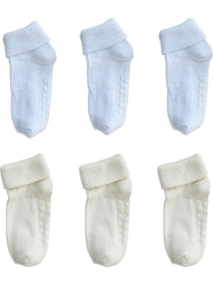 Str Store Monochrome Series Organik Pamuklu Kaydırmaz Çocuk-Bebek Çorabı 6'lı Set