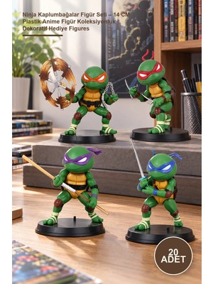 Yenilig 20 Adet Ninja Kaplumbağalar Figür Seti – 14 cm Plastik Anime Figür Koleksiyonluk Dekoratif Hediye Figures