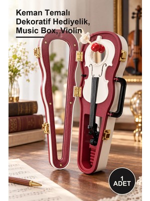 Yenilig 1 Adet Küçük Keman Müzik Kutusu – Keman Temalı Dekoratif Hediyelik, Music Box, Violin