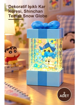 Yenilig 2 Adet Crayon Shinchan Işıklı Sulu Kar Küresi – Dekoratif Işıklı Kar Küresi, Shinchan Temalı Snow Globe