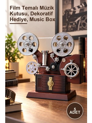 Yenilig 5 Adet Film Makinesi Müzik Kutusu – Film Temalı Müzik Kutusu, Dekoratif Hediye, Music Box