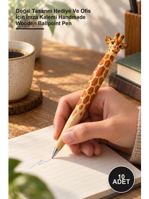 Yenilig 10 Adet Ahşap El Yapımı Tükenmez Kalem – Doğal Tasarım Hediye ve Ofis Için Imza Kalemi Handmade Wooden Ballpoint Pen