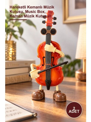 Yenilig 2 Adet Hareket Eden Keman Müzik Kutusu – Hareketli Kemanlı Müzik Kutusu, Music Box, Keman Müzik Kutusu