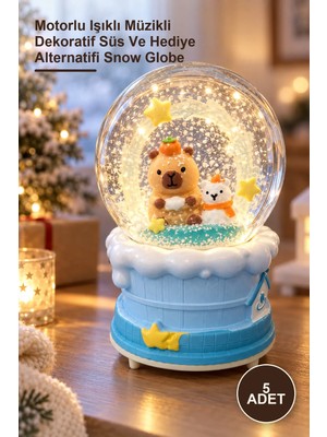 Yenilig 5 Adet Kar Küresi – Motorlu Işıklı Müzikli Dekoratif Süs ve Hediye Alternatifi Snow Globe