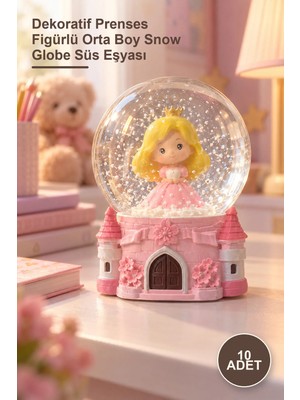 Yenilig 10 Adet Prenses Midi Kar Küresi – Dekoratif Prenses Figürlü Orta Boy Snow Globe Süs Eşyası