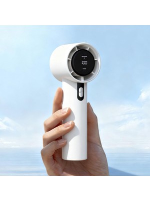 Str Store El Vantilatörü Taşınabilir Şarjlı Mini Fan - 100 Kademe Hassas Rüzgar Hızı Ayarlı, Dijital LED Ekranlı Güçlü Turbo Motor Soğutucu, Ultra Sessiz Şarj Edilebilir Masaüstü ve El Fanı (Karışık)