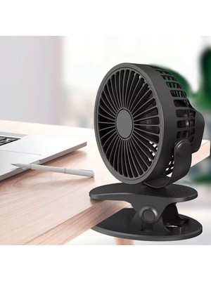 Str Store Masaüstü Şarjlı Fan Klipsli 360 Derece Dönebilen Vantilatör Soğutucu Klima Mandallı Siyah
