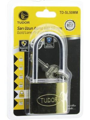 Str Store Uzun Kancalı 50MM Vakumlu Asma Kilit Sarı