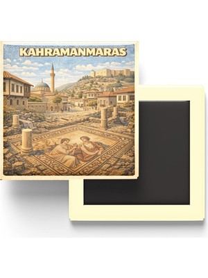 Str Store Buzdolap Magneti - Türkiye - Kahramanmaraş - Retro Tema - 9x9 cm