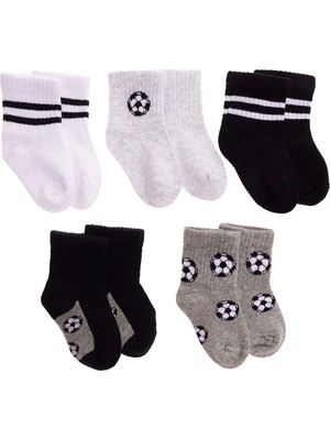 Hellobaby Erkek Bebek 5li Soket Çorap Top Baskılı