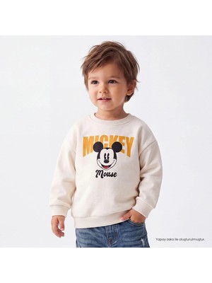 Disney Erkek Bebek Lisans Sweatshirt Bisiklet Yaka Long Sleeve