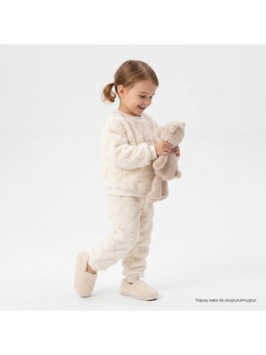 Hellobaby Kız Bebek Eşofman Takımı Kalp Baskılı Bisiklet Yaka Long Sleeve Lastikli