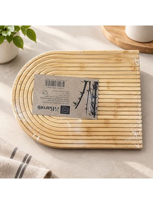 Royaleks Bambu Oval Çizgili Sunumluk
