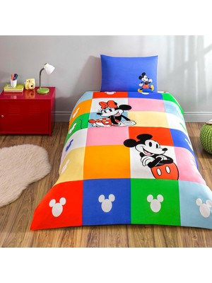Toyigoo Disney Mnnie & Mickey Tek Kişilik Pamuk Nevresim Takımı